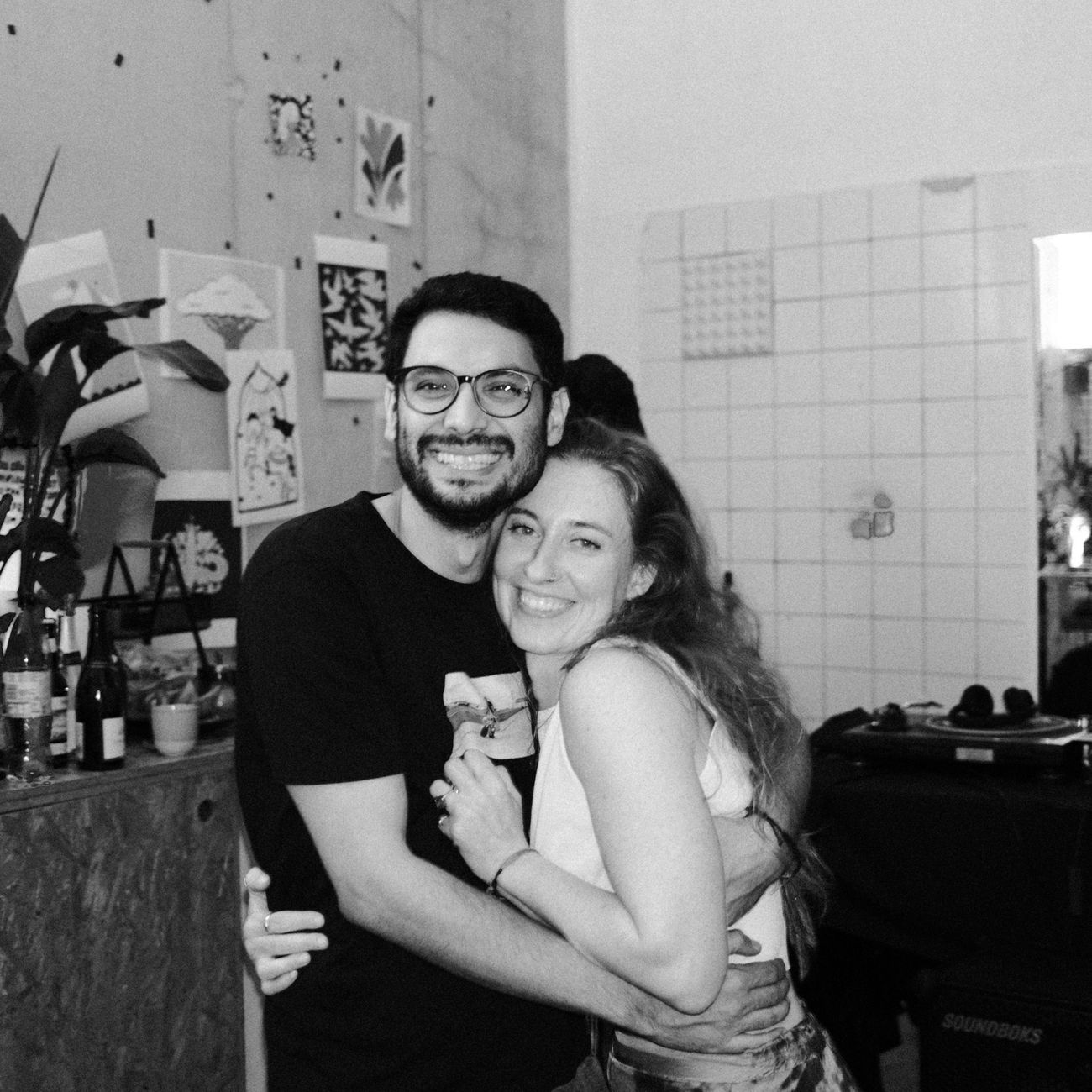 A black and white portrait of the two of us